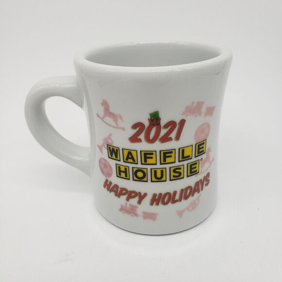 Waffle House 2021 Happy Holidays Ceramic Coffee Mug Waffle Elf Thick Wall22 - Picture 3 of 7